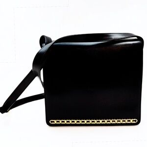 GUCCI Vintage Black Leather Crossbody